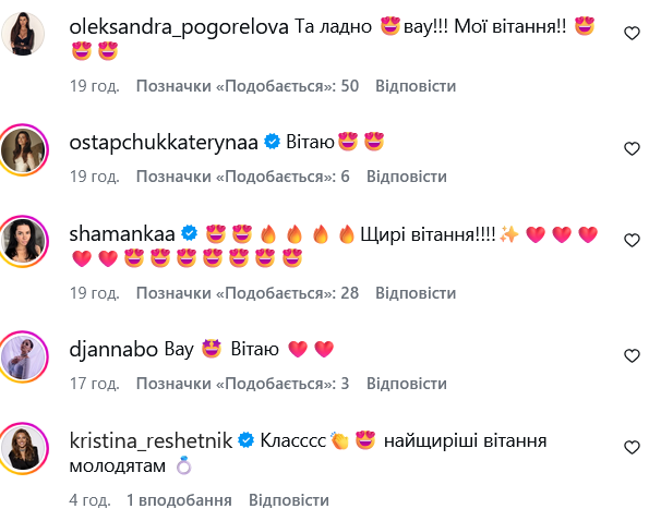 Комментарии под сообщением